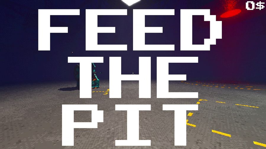 FEED THE PIT text over the facility floor at the start of a run